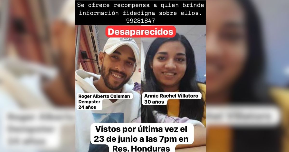 Ofrece recompensa: Familia busca a Roger y Annie desaparecidos en Tegucigalpa