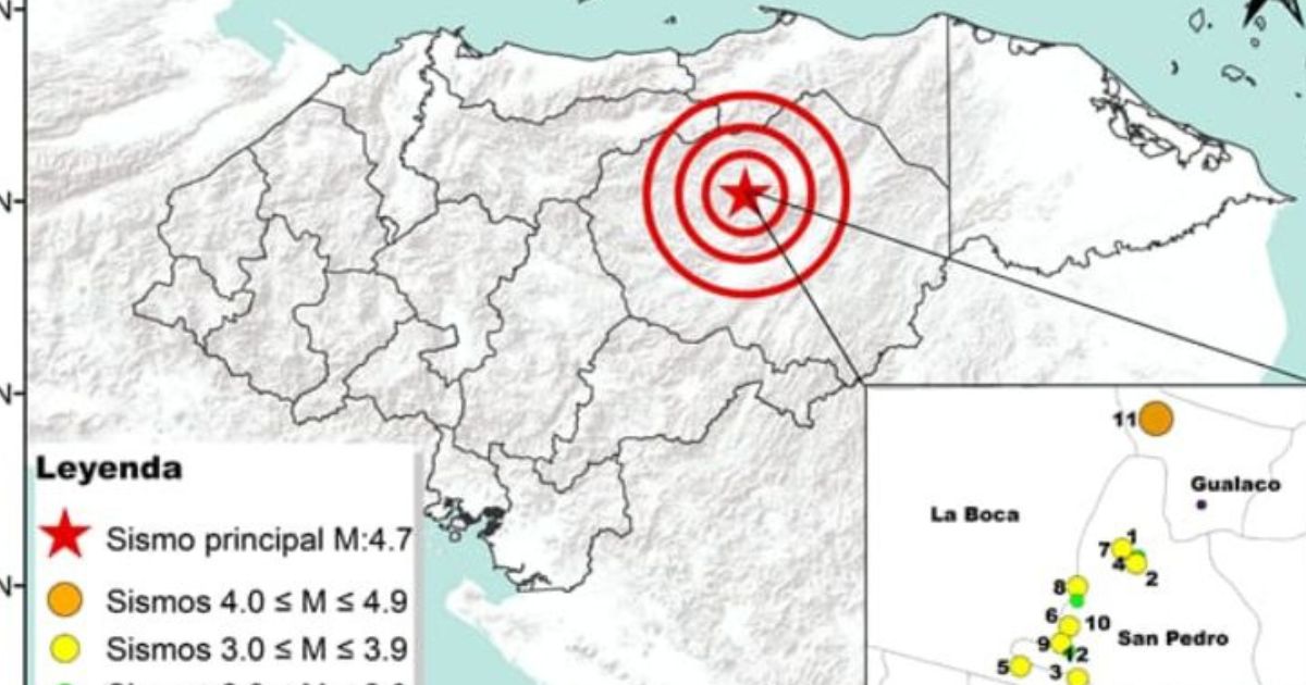 Junio registró 43 sismos que sacuden el país, la mayoria en el departamento de Olancho