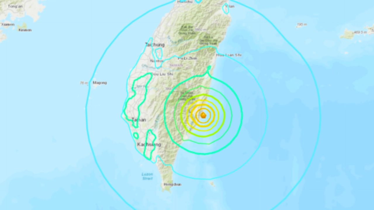 Terremoto de magnitud 6,3 sacude la costa este de Taiwán