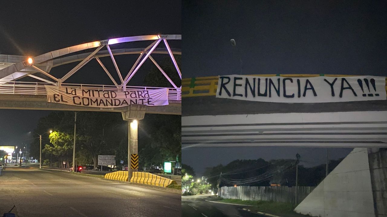 Pancartas en San Pedro Sula exigen renuncia de Castro (video)